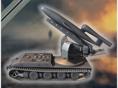 E-100 mit Raketenwerfer V-1 Rakete rear version Entwicklung rock 3D print model