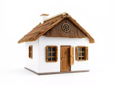 Rustic Cottage House model pack Low-poly 3D model