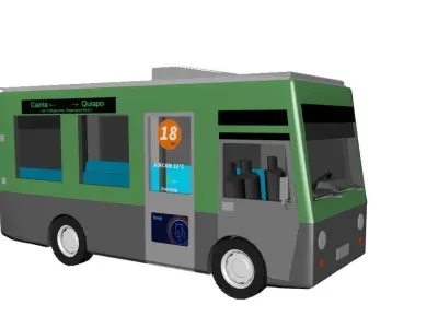 Minibus Medium Density Low-poly 3D model
