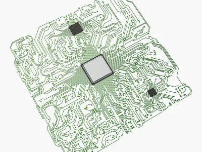 Electronic Circuit Paths Abstract M1 3D model