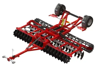 WG 0007 - Semi-mounted heavy disc harrow 5m 3D model
