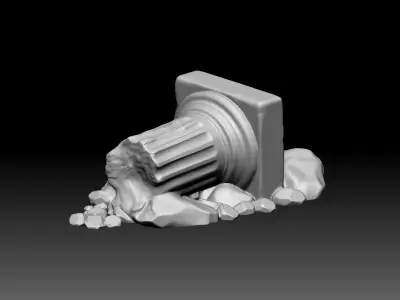 Ancient Broken Column Fantasy Ruins STL Model 3D print model