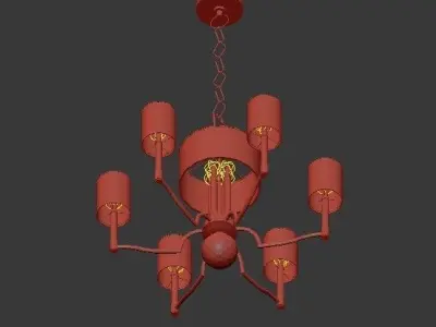 Hudson light chrome chandelier with shades 3D model