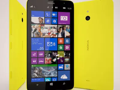 Nokia Lumia 1320 Yellow 3D model