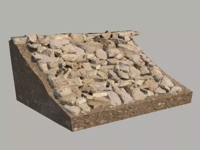 Rocky slope Low-poly 3D model