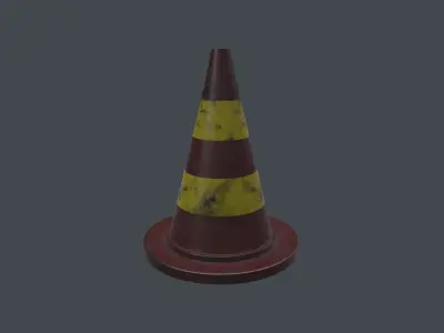 Traffic Cone Low-poly 3D model 8