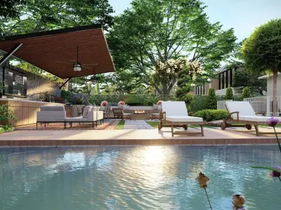  3D Exterior Scene 3D model design garden and landscape 3D model