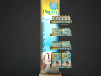 diaper merchandising unit display 3D model