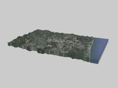 Jacksonville City Low-poly 3D model