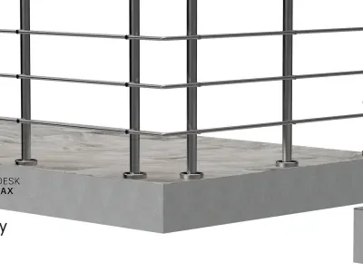 Balcony 4 pcs 3D model