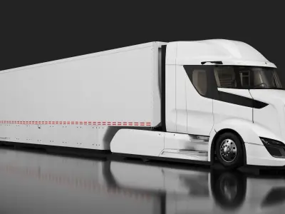  Advanced Long Haul Truck and Trailer Rigged for Maya 