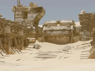 Sci-Fi Abandoned outpost 3D model