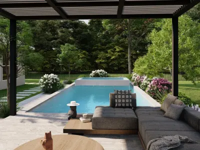 3D Exterior Scene 3D model design garden and landscape 3D 3D model 9