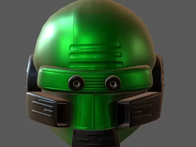 Gas mask helmet 3d model scifi Low-poly  Low-poly 3D model 300