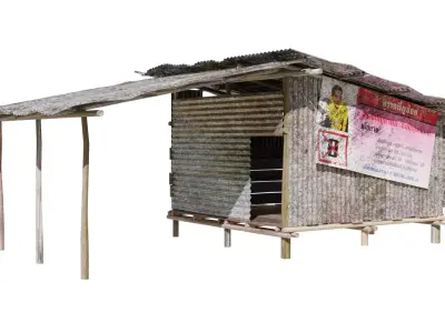 Thai Old Hut 3D model