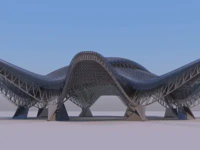 0163 - Parametric Shade Structure 3D model