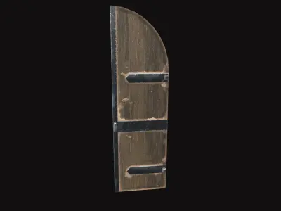 Medieval Door Part Left Low-poly 3D model