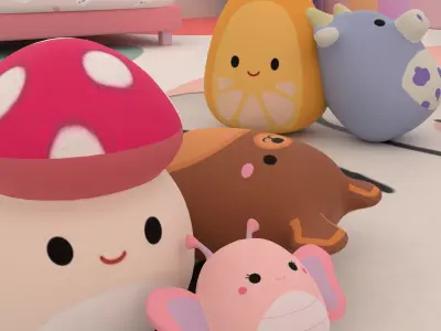 Stylized kids room 3D model