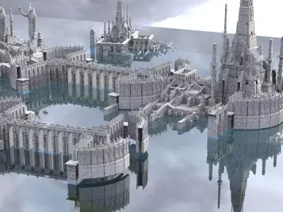 Atlantis City of the Gods Kitbash 3D model