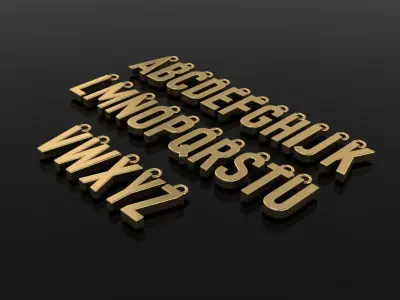 LONG NARROW LETTER PENDANT CHARM FRAME 3D print model