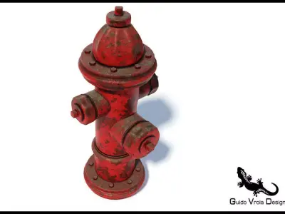Weathered Fire Hydrant 3D model