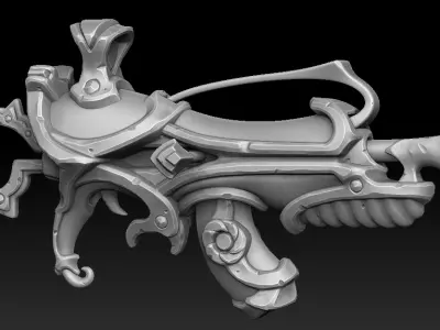 Sci-fi crystal assault rifle 3d print 3D print model