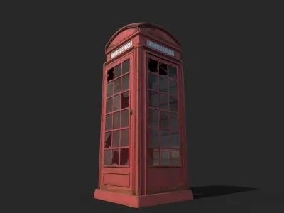 Old Telephone Booth 3D model