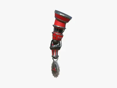 Robotic Arm A04 Red - Character Design SciFi Low-poly 3D model