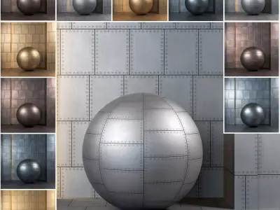 4K Steel Metal Plate Textures  - 12 in 1 - Seamless PBR Texture