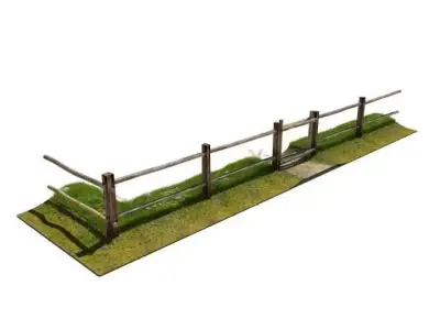 Fence   Wooden Rural 3D model