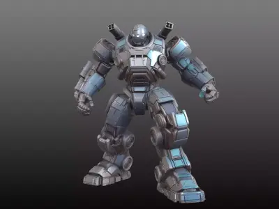 Power Robot STL Futuristic Heavy Armed Attack 3D print model