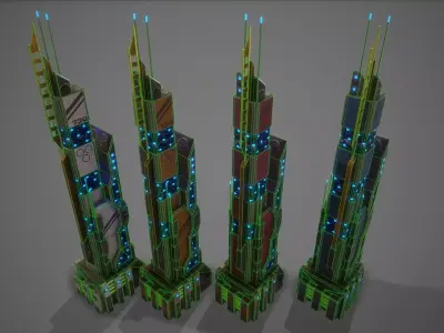 Sci-Fi Building-10 Low-poly 3D model