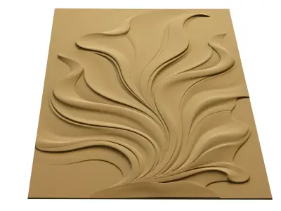 Modern Decorative Relief Wall Decor Set STL Mural CNC 389 3D model