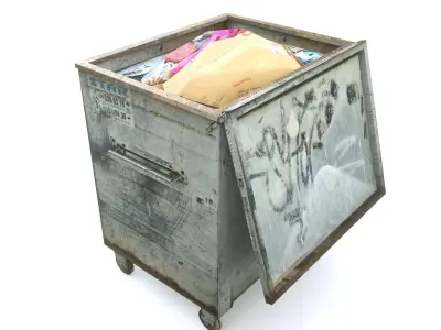 Waste Container 3D Model Low-poly 3D model