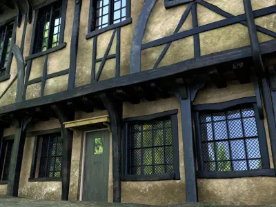 Wide Tudor House 3D model