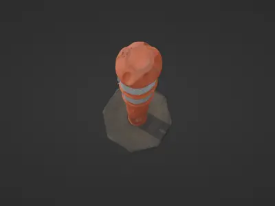 Traffic Delineator Post Low-poly 3D model
