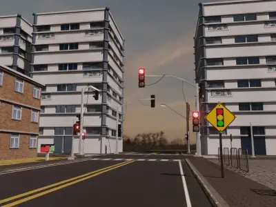 City props  Low-poly 3D model