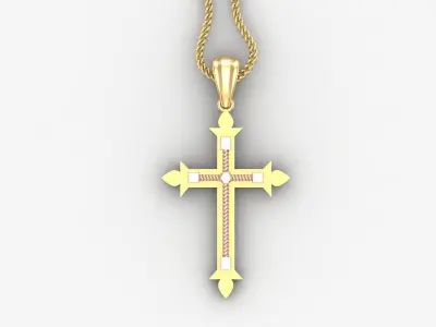 High Cross Pendant Light Gold 18K 4CP074 3D print model