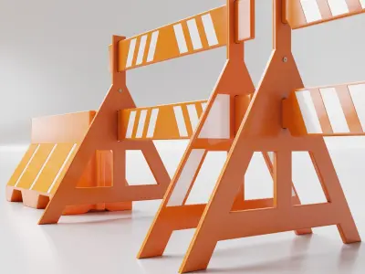 Traffic Barrier Pack 001 3D model