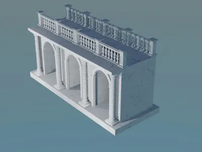 arched doorway arcade 3D print model