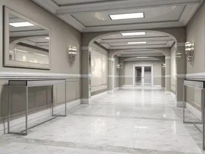 Grand Corridor Tileable Kit 3 3D model