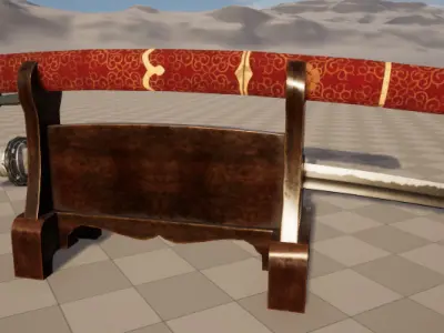 Samurai Katana Low-poly 3D model