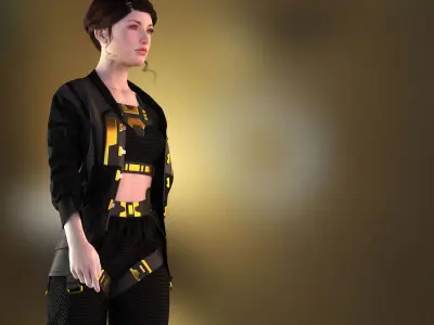 Sci-Fi Sweater Outwear - 44 Marvelous Designer and Clo3D 3D model