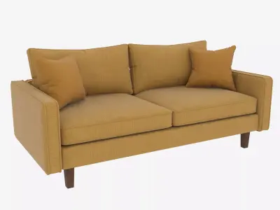 Modern 2-Seater Fabric Sofa 3D model
