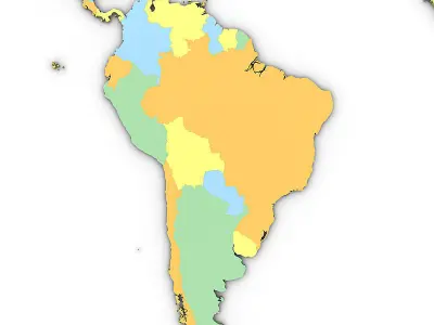 Political World Map 3D model