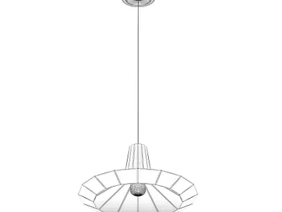 Ceiling Lamp with Copper Shade 03 3D model