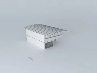 Modern house glass paving terrasse Free 3D model