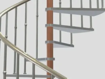 spiral-stair-11-thread-55-inch-diameter- spiral stair design 3D model