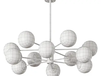 Chandelier with glass shades BALLS B By Lalume 3D model