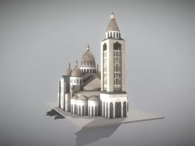 Sacred Heart of Montmartre Low-poly 3D model